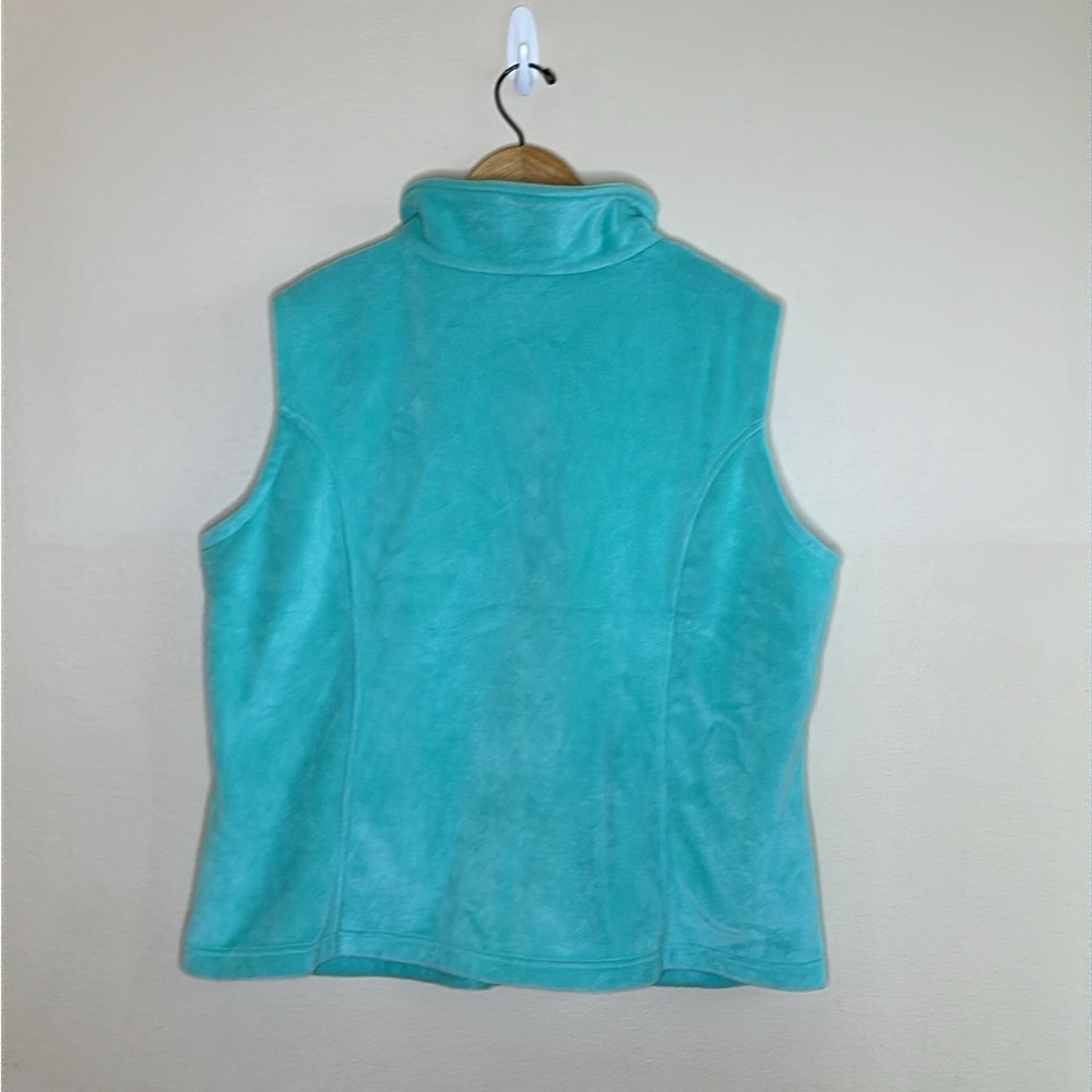 Columbia Fleece Vest Size 2X Mint Green Side Zipper Pockets Lightweight New - Picture 4 of 12